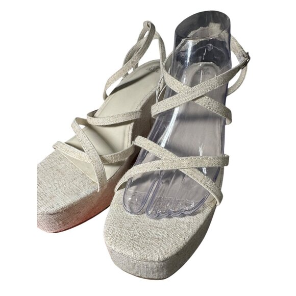 Wild Fable Women’s Beige Strappy Wedge‎ Sandals NWOT Size 11 - Picture 7 of 10